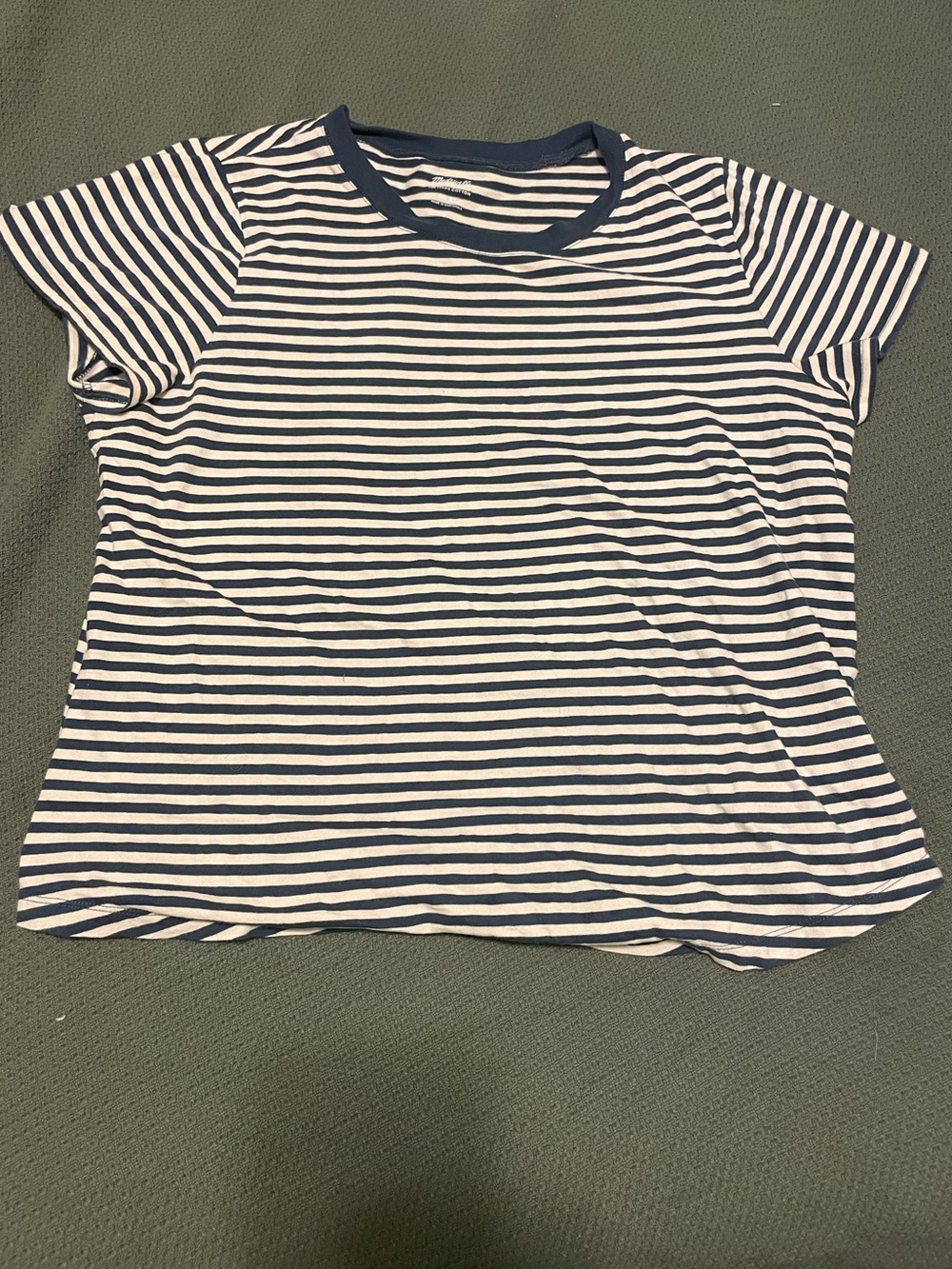 Madewell Navy & White Stripe Short Sleeve Tee